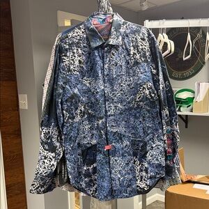Robert Graham Black and Blue Abstract Jacket